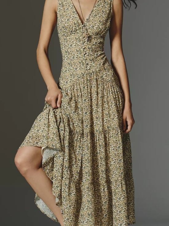 Anthropologie Dresses & Skirts - Anthropologie Green Floral Maxi Dress